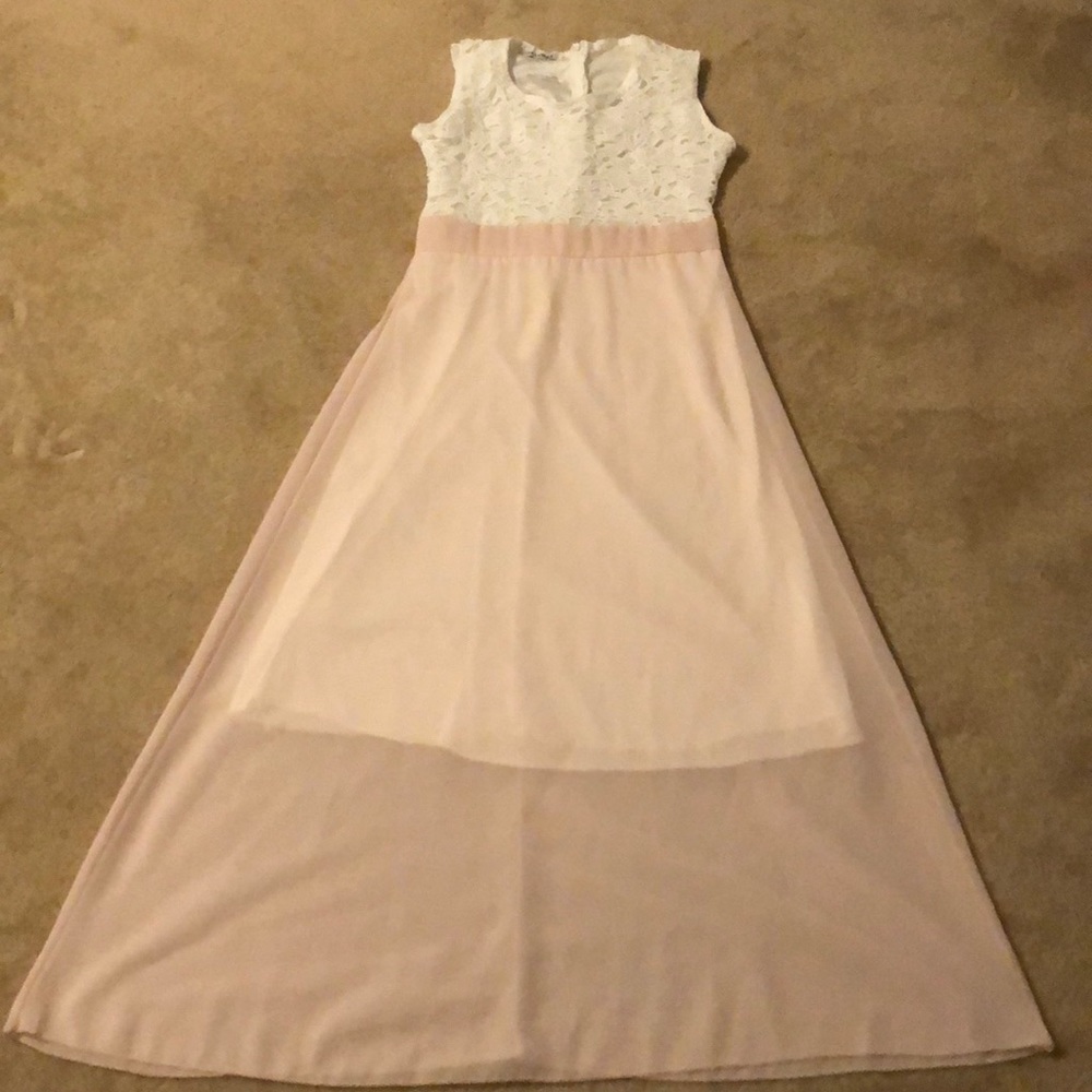 White Lace and Pink Dress